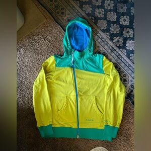 The North Face Yellow and Green Hoodie